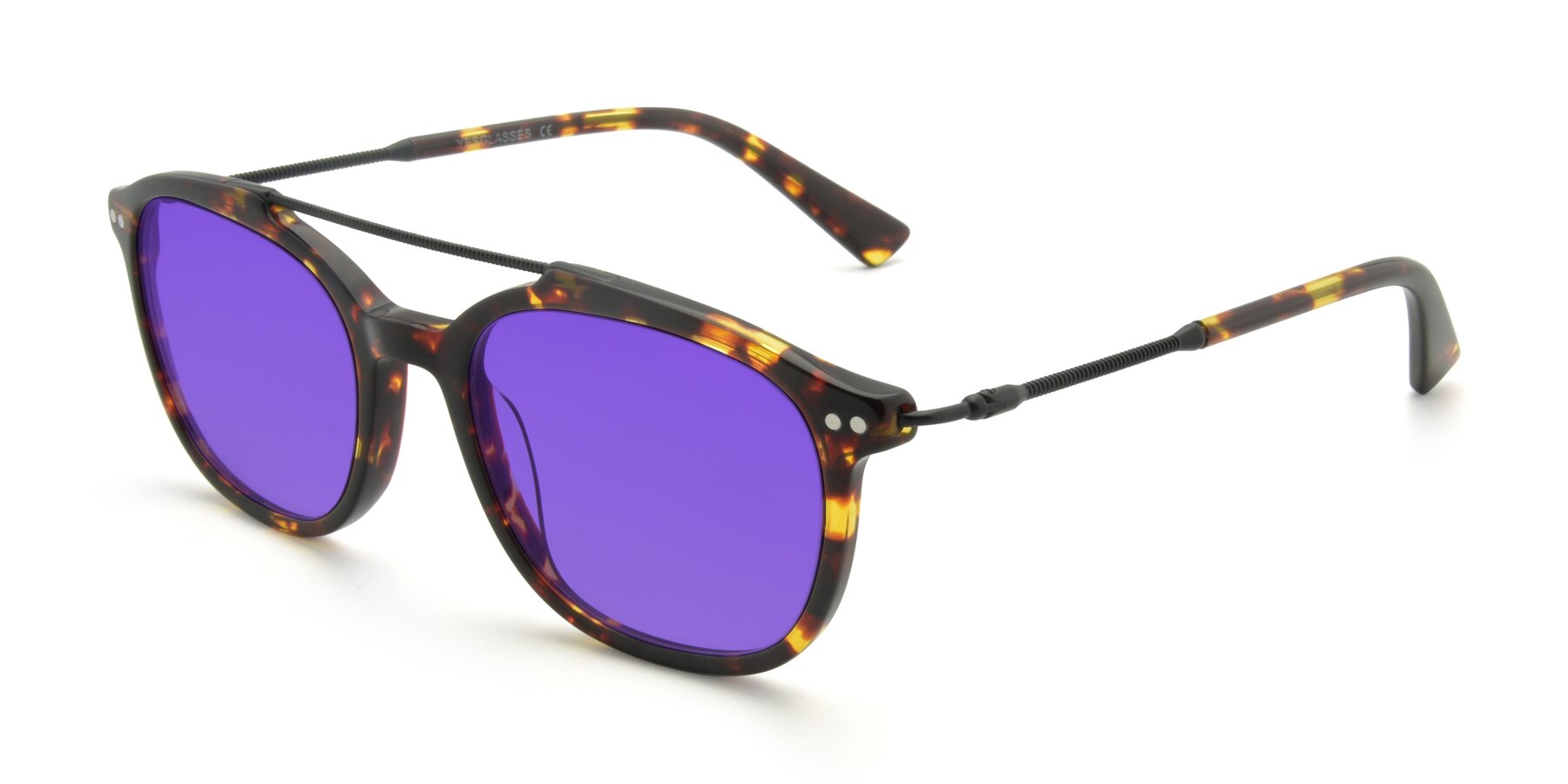 Angle of 17150 in Tortoise Brown with Purple Tinted Lenses