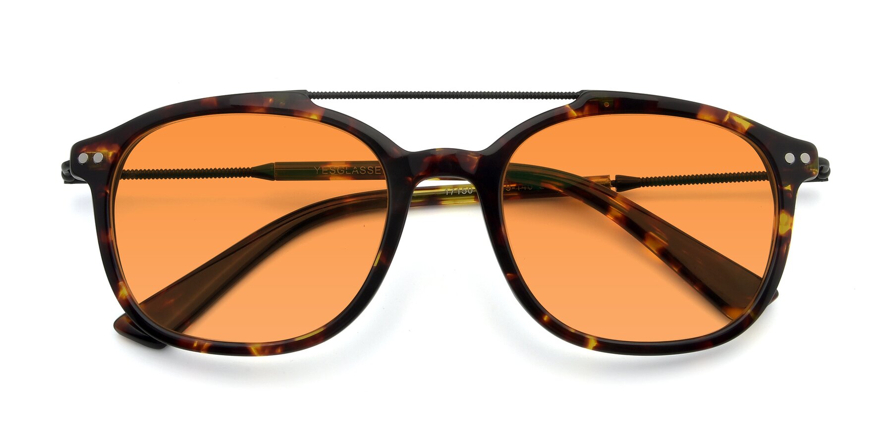Folded Front of 17150 in Tortoise Brown with Orange Tinted Lenses