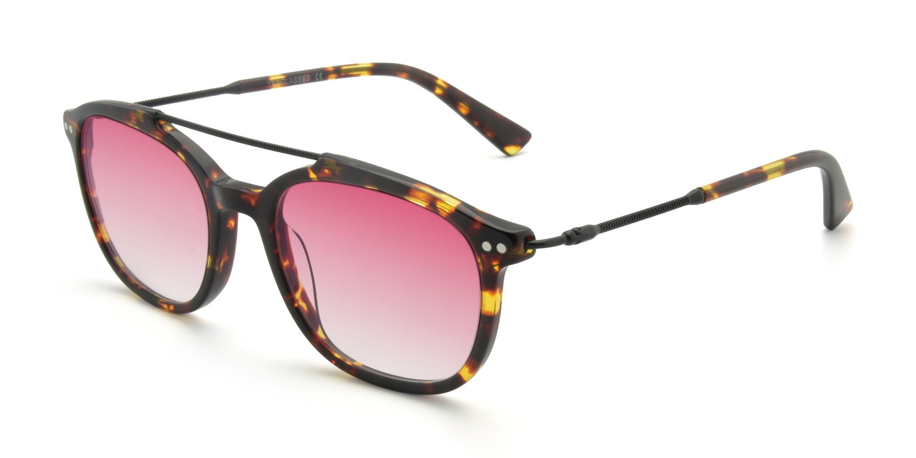 Angle of 17150 in Tortoise Brown with Pink Gradient Lenses