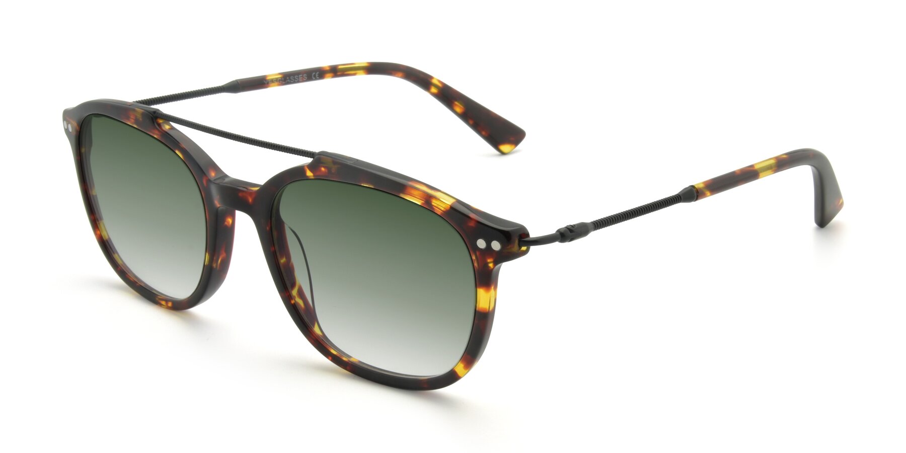 Angle of 17150 in Tortoise Brown with Green Gradient Lenses