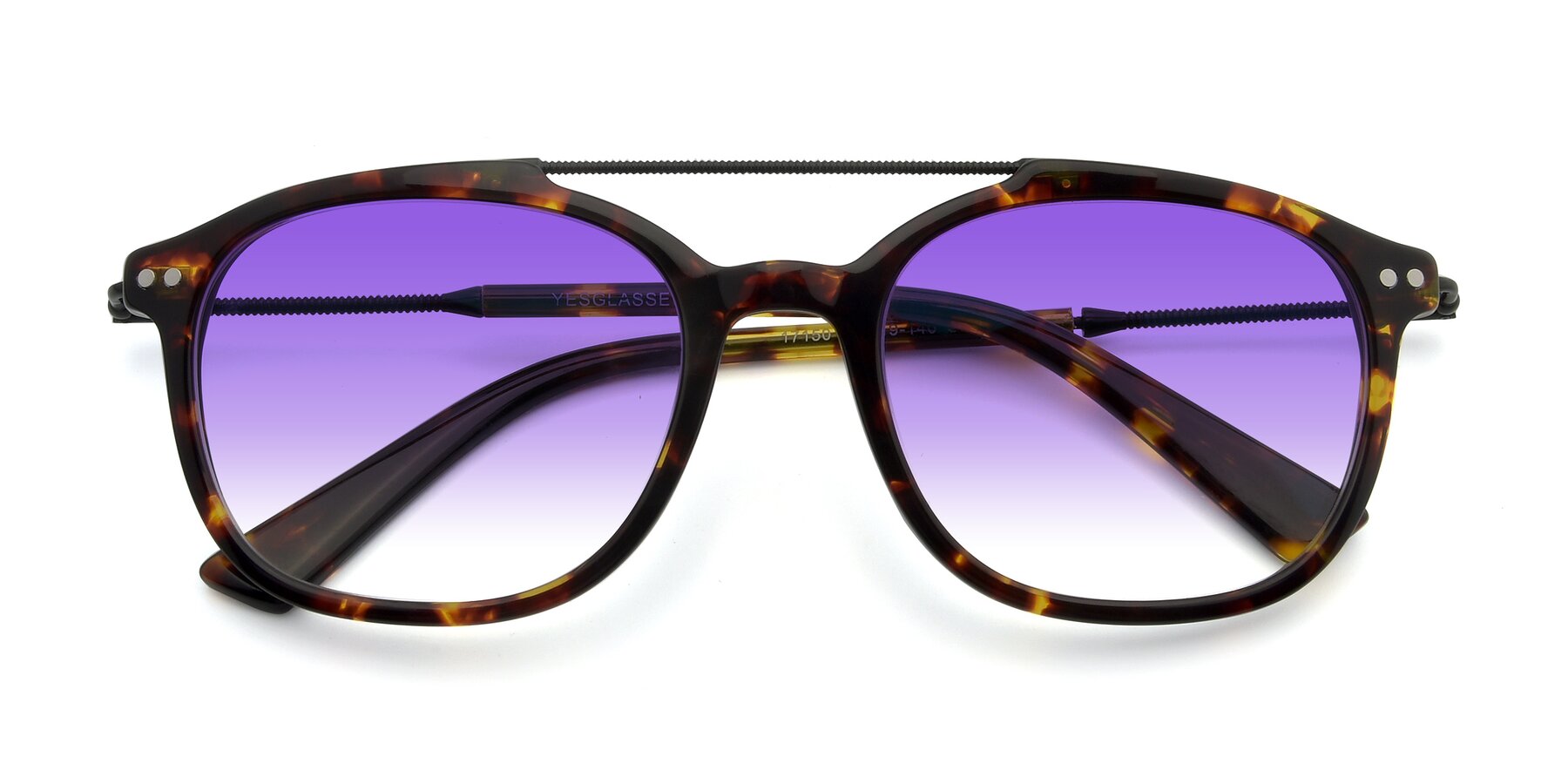 Folded Front of 17150 in Tortoise Brown with Purple Gradient Lenses