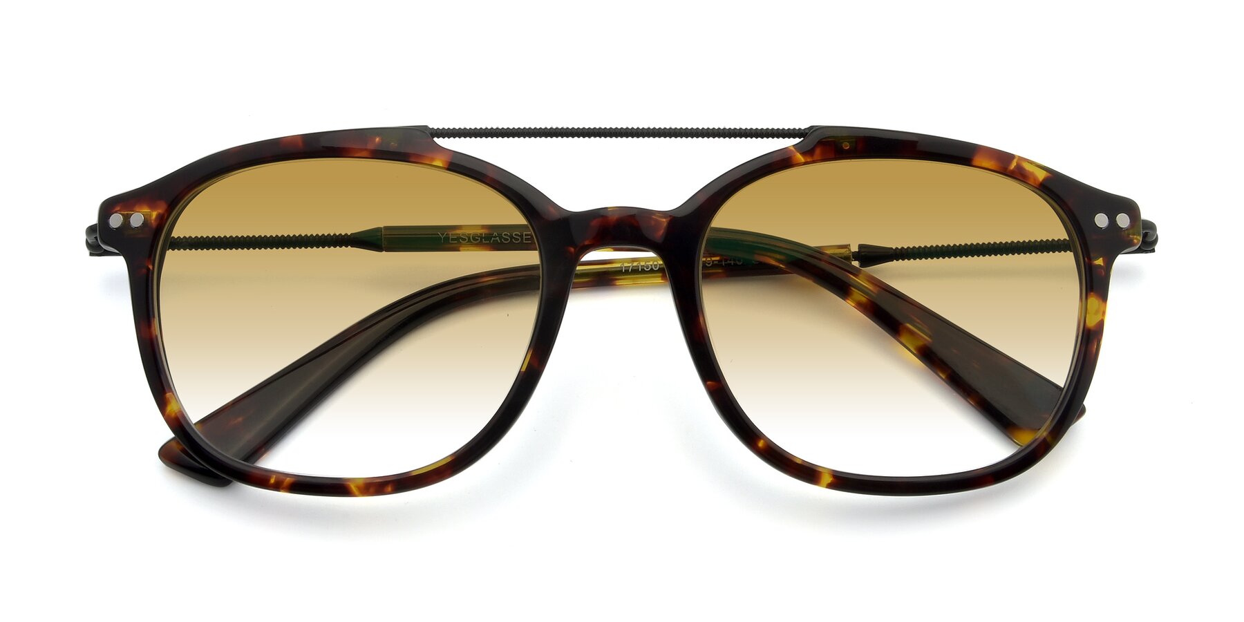 Folded Front of 17150 in Tortoise Brown with Champagne Gradient Lenses