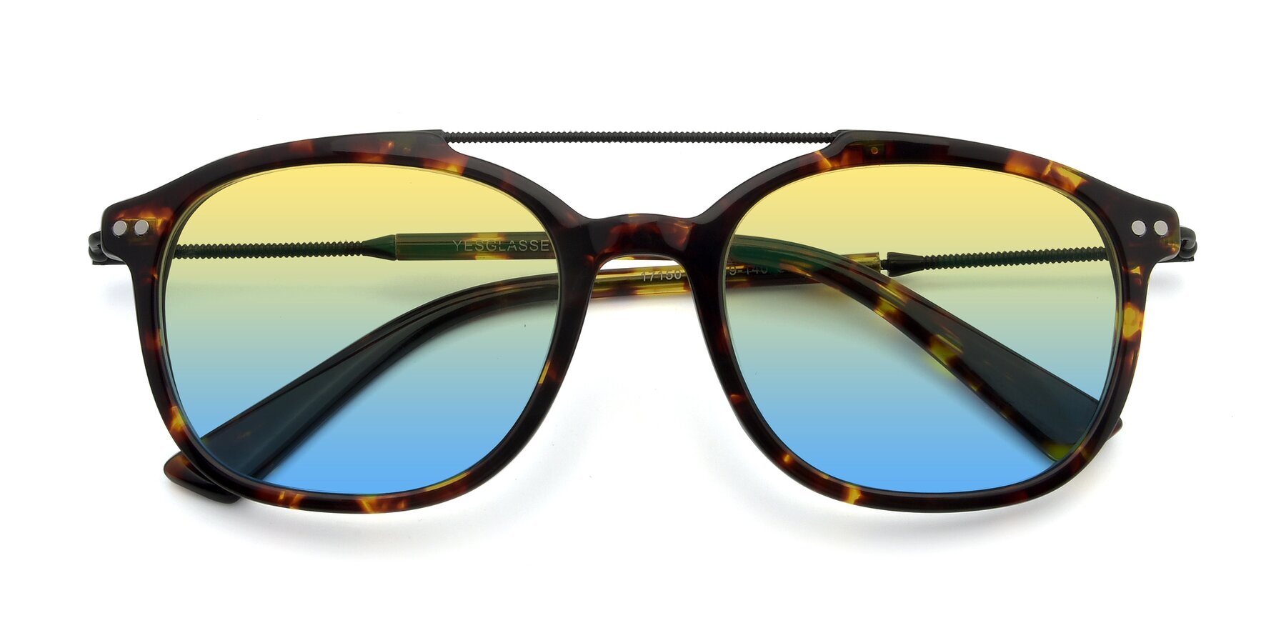 Folded Front of 17150 in Tortoise Brown with Yellow / Blue Gradient Lenses