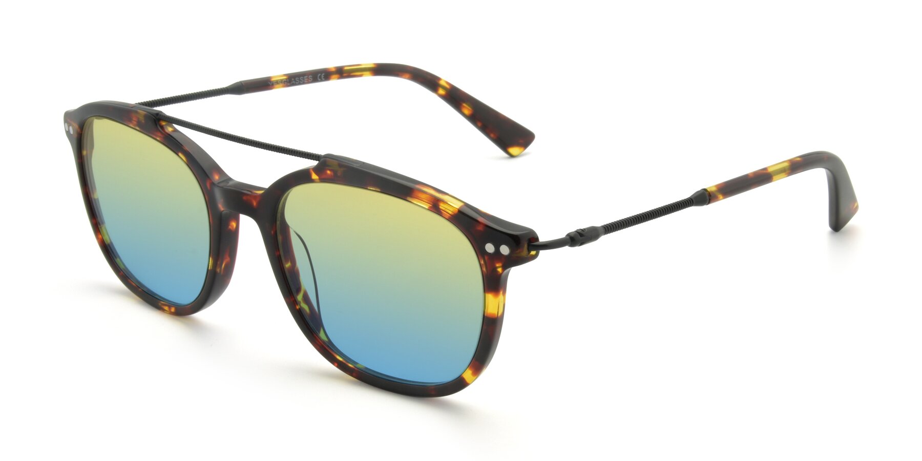 Angle of 17150 in Tortoise Brown with Yellow / Blue Gradient Lenses