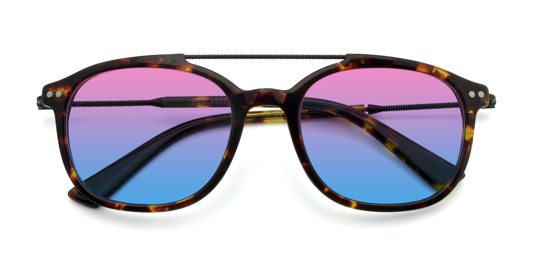 Folded Front of 17150 in Tortoise Brown with Pink / Blue Gradient Lenses
