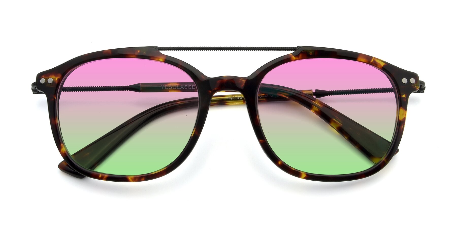 Folded Front of 17150 in Tortoise Brown with Pink / Green Gradient Lenses