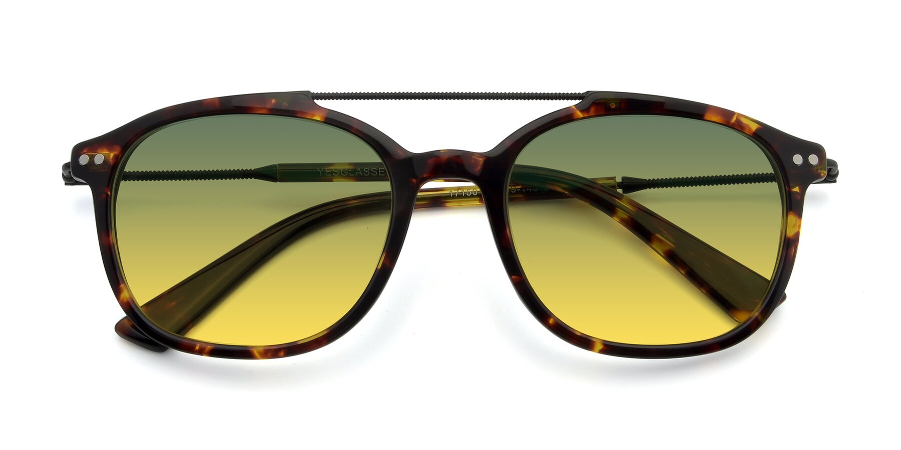 Folded Front of 17150 in Tortoise Brown with Green / Yellow Gradient Lenses