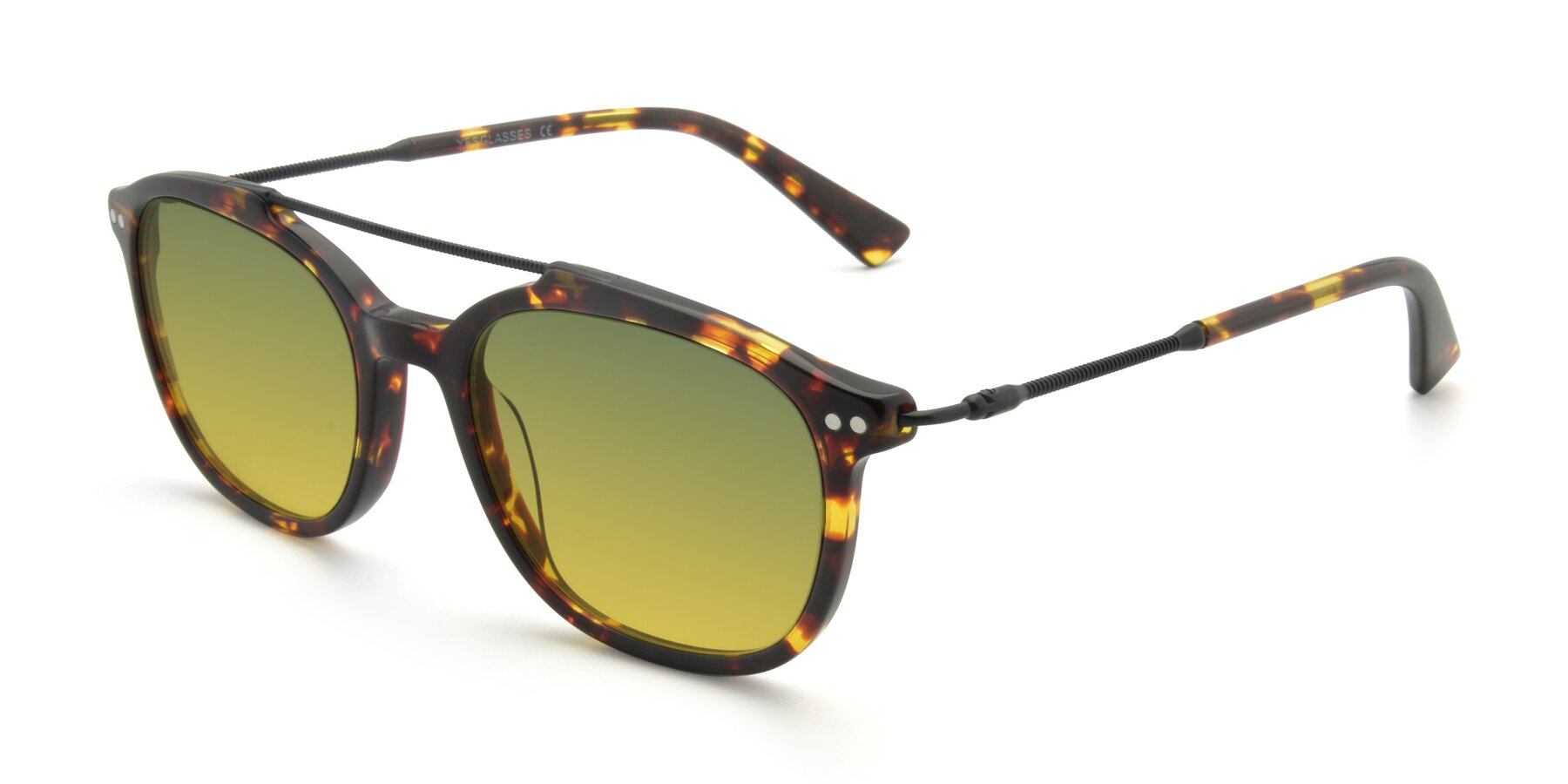 Angle of 17150 in Tortoise Brown with Green / Yellow Gradient Lenses