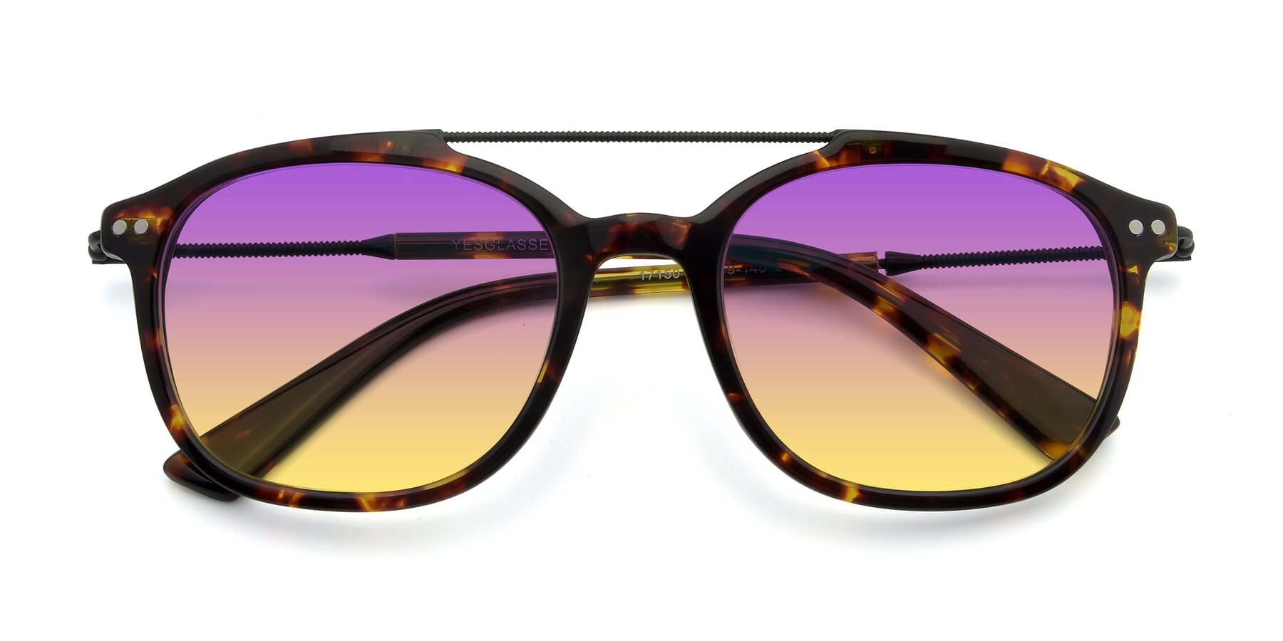 Folded Front of 17150 in Tortoise Brown with Purple / Yellow Gradient Lenses