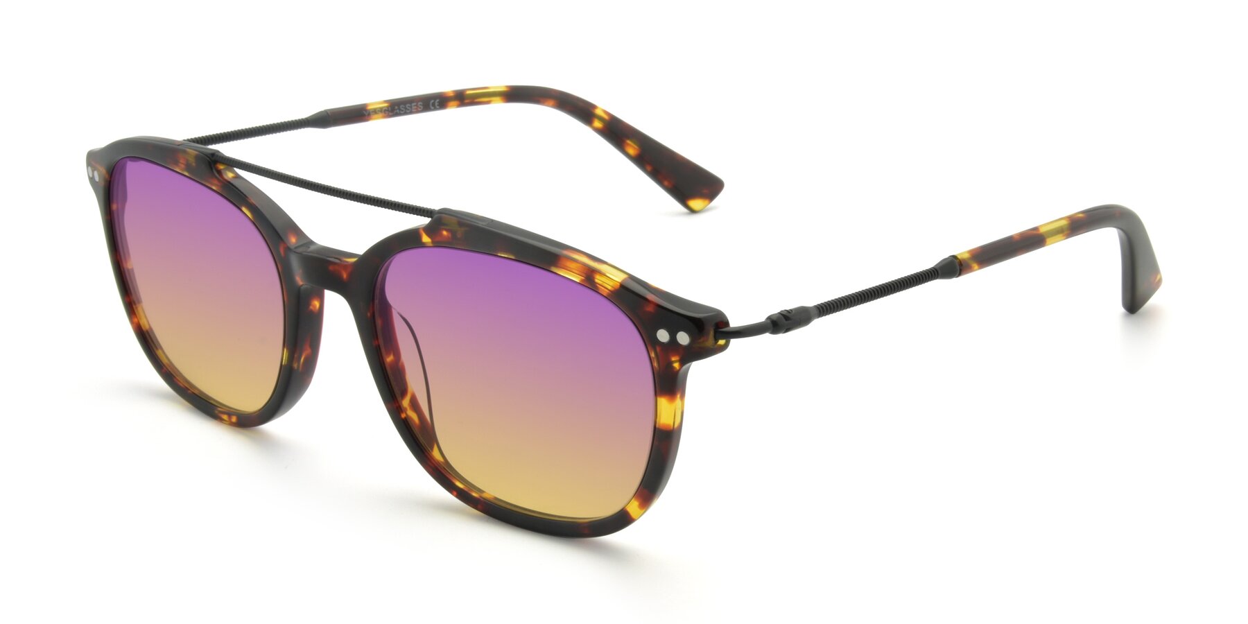 Angle of 17150 in Tortoise Brown with Purple / Yellow Gradient Lenses