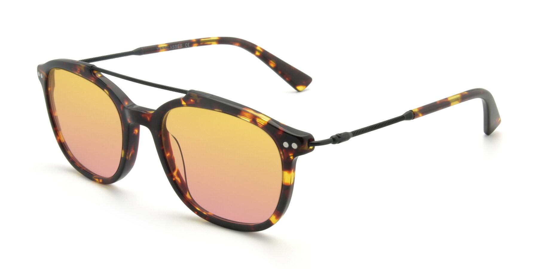 Angle of 17150 in Tortoise Brown with Yellow / Pink Gradient Lenses