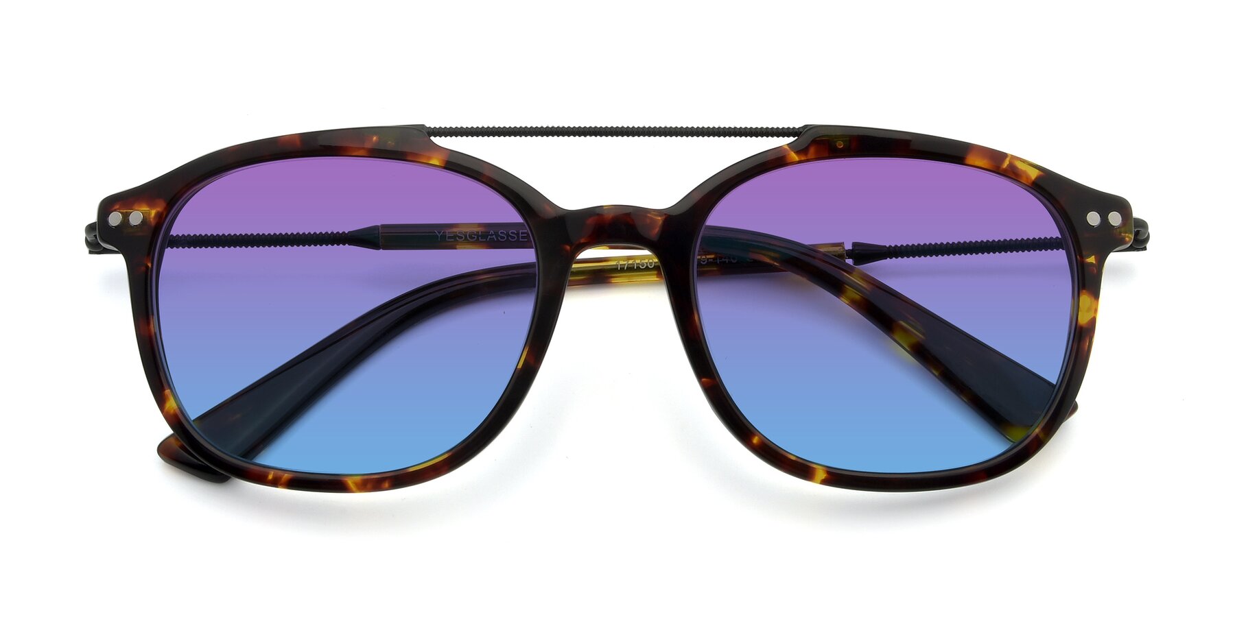 Folded Front of 17150 in Tortoise Brown with Purple / Blue Gradient Lenses
