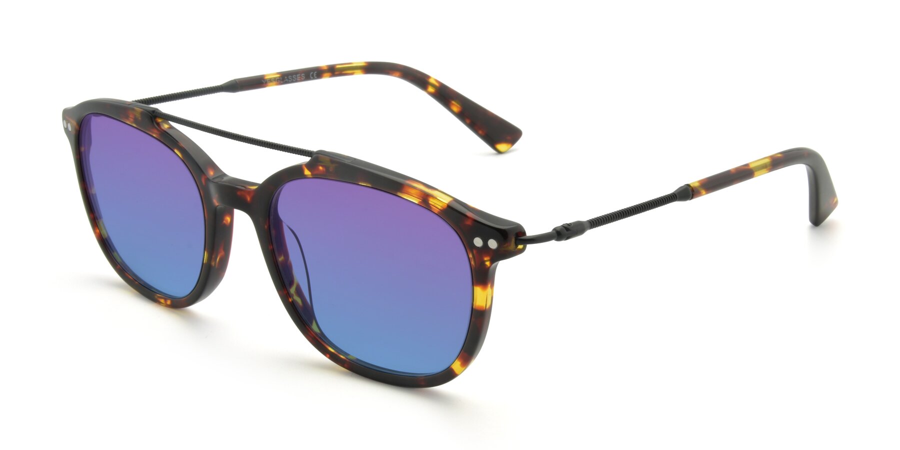 Angle of 17150 in Tortoise Brown with Purple / Blue Gradient Lenses