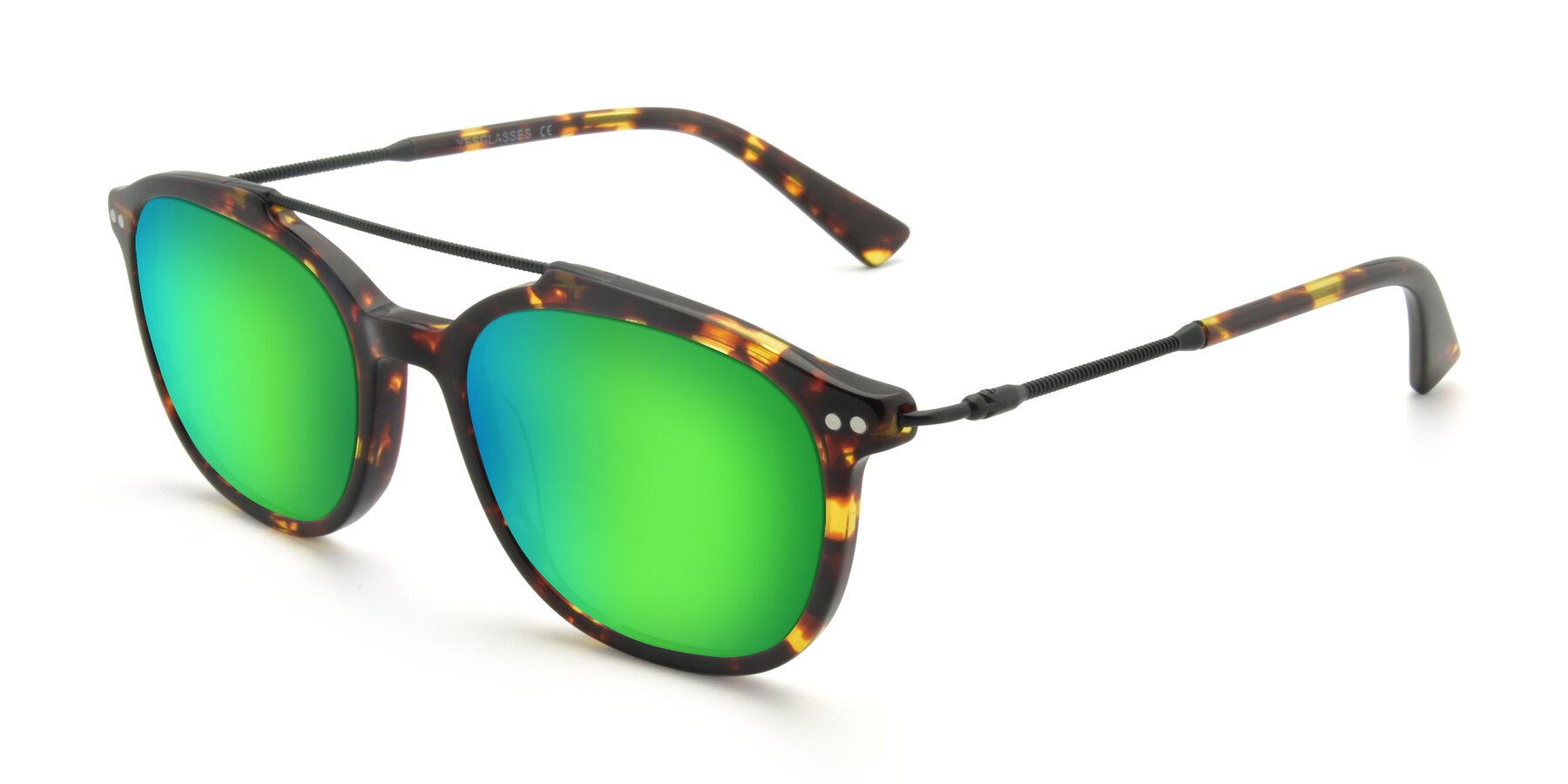 Angle of 17150 in Tortoise Brown with Green Mirrored Lenses