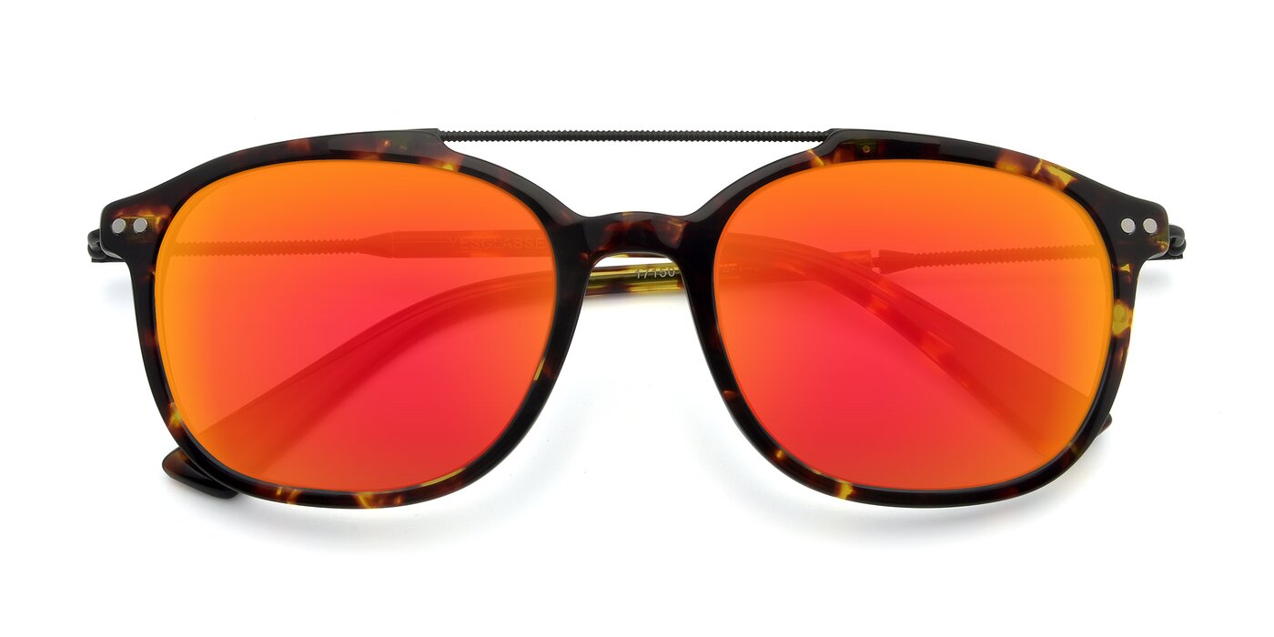 17150 - Tortoise Brown Flash Mirrored Sunglasses