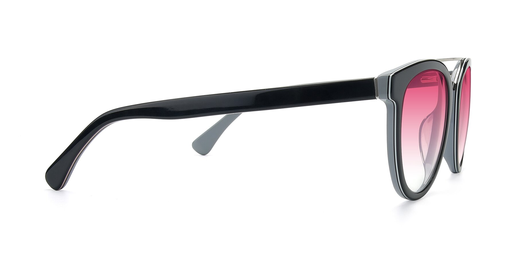 Side of 17151 in Black-Silver with Pink Gradient Lenses