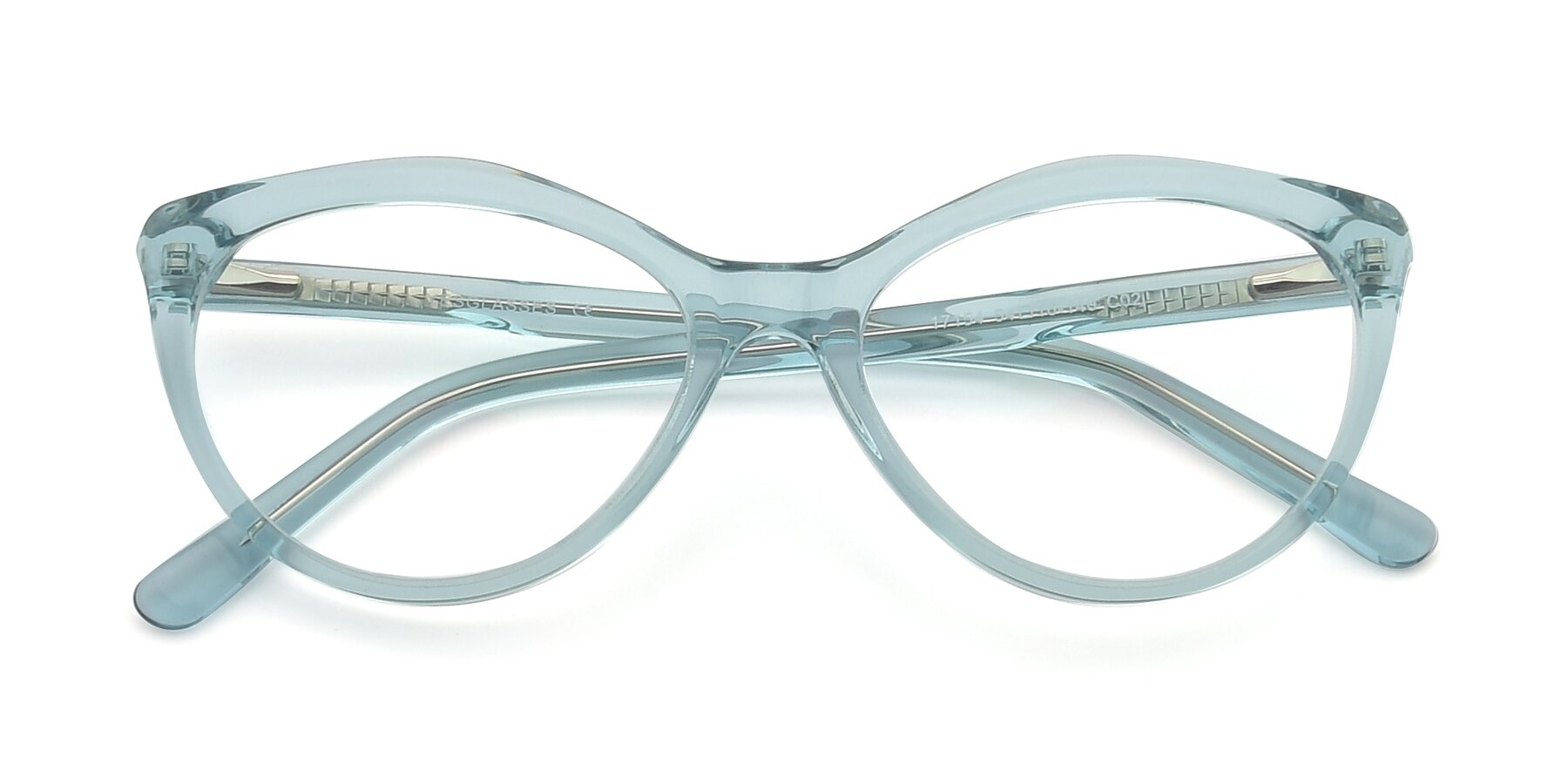 Folded Front of 17154 in Transparent Green with Clear Reading Eyeglass Lenses
