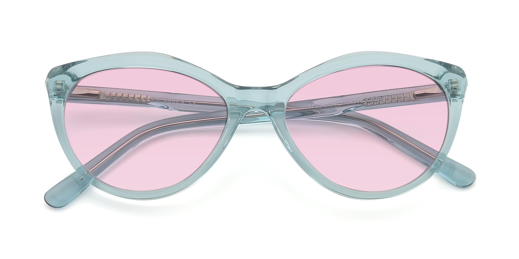 Folded Front of 17154 in Transparent Green with Light Pink Tinted Lenses