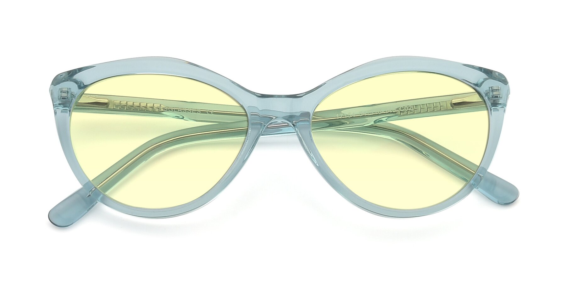 Folded Front of 17154 in Transparent Green with Light Yellow Tinted Lenses