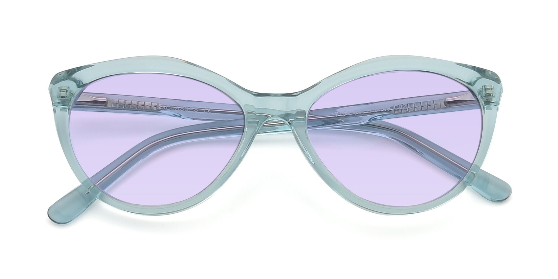 Folded Front of 17154 in Transparent Green with Light Purple Tinted Lenses