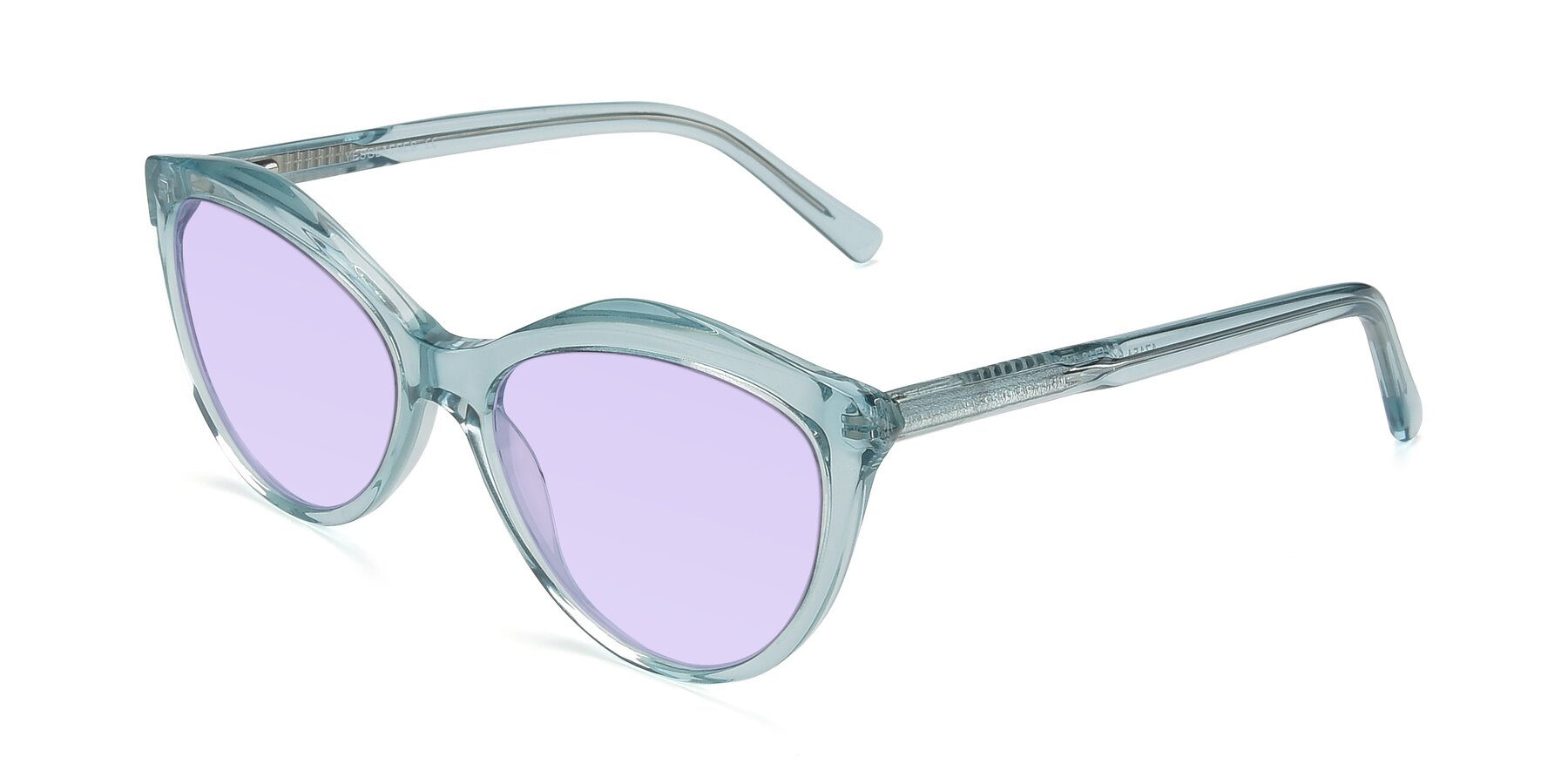 Angle of 17154 in Transparent Green with Light Purple Tinted Lenses