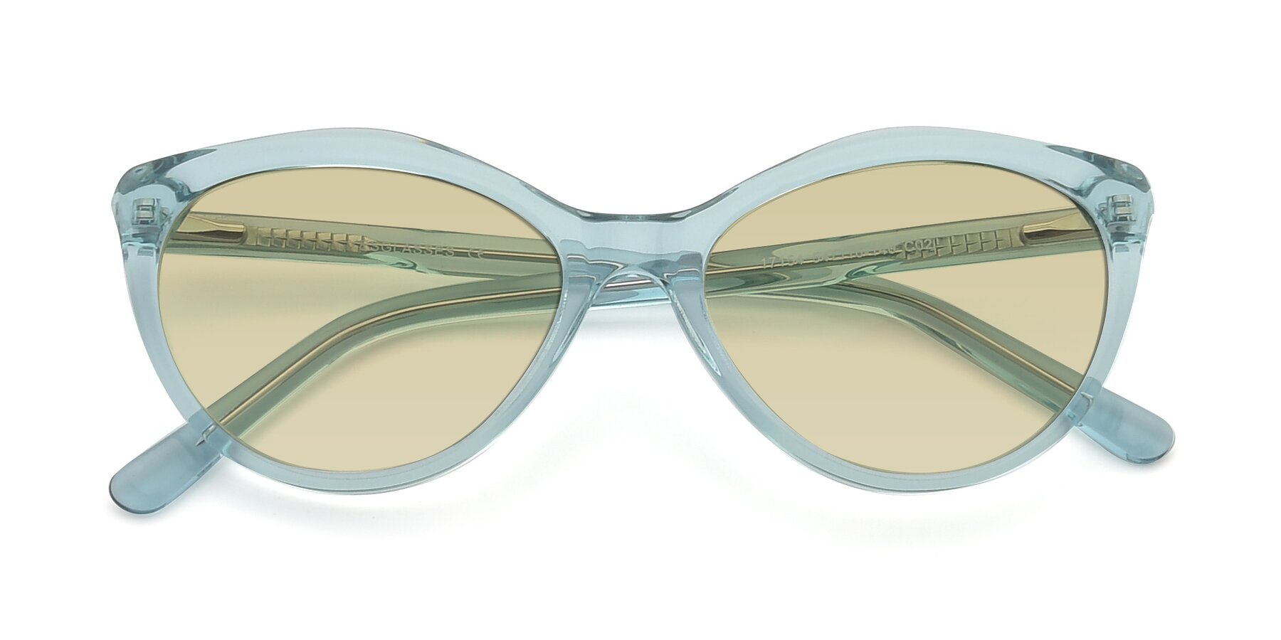 Folded Front of 17154 in Transparent Green with Light Champagne Tinted Lenses