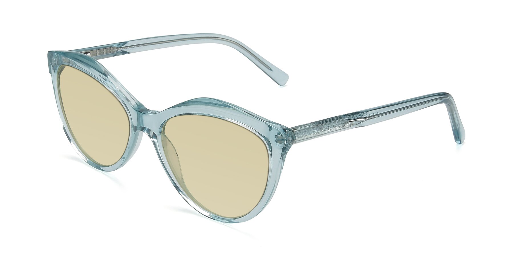 Angle of 17154 in Transparent Green with Light Champagne Tinted Lenses