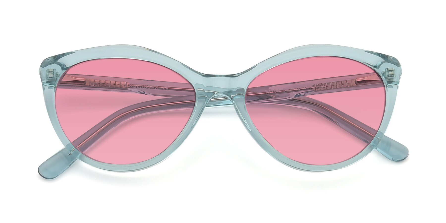 Folded Front of 17154 in Transparent Green with Pink Tinted Lenses