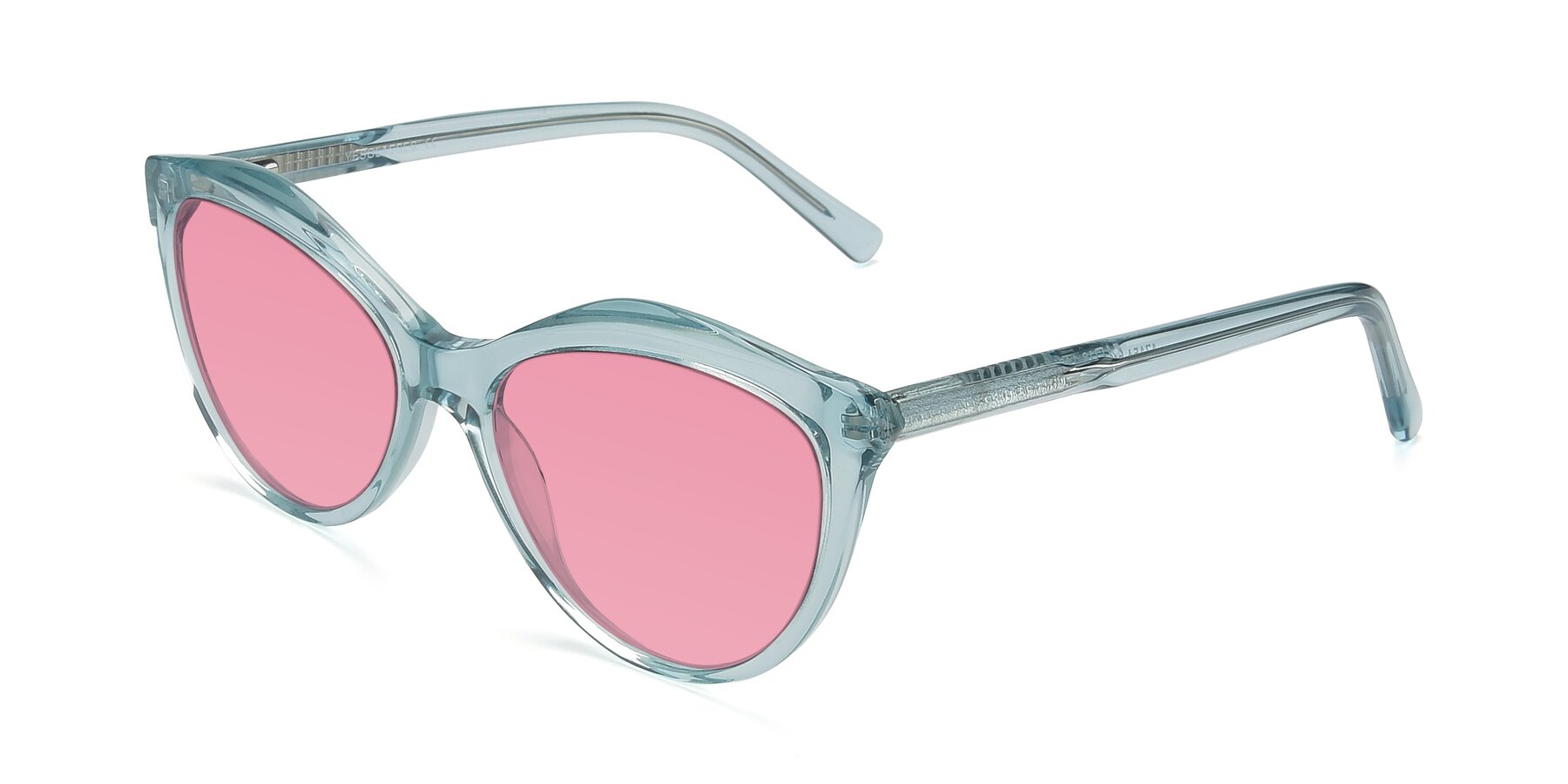 Angle of 17154 in Transparent Green with Pink Tinted Lenses