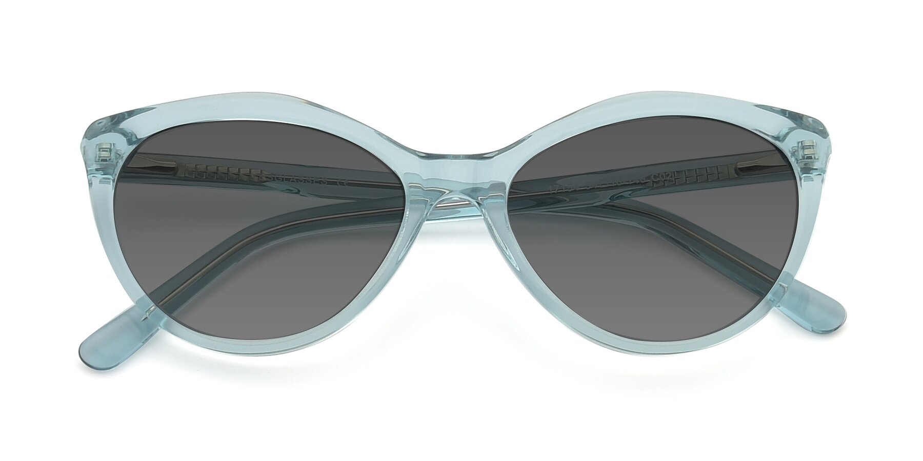 Folded Front of 17154 in Transparent Green with Medium Gray Tinted Lenses