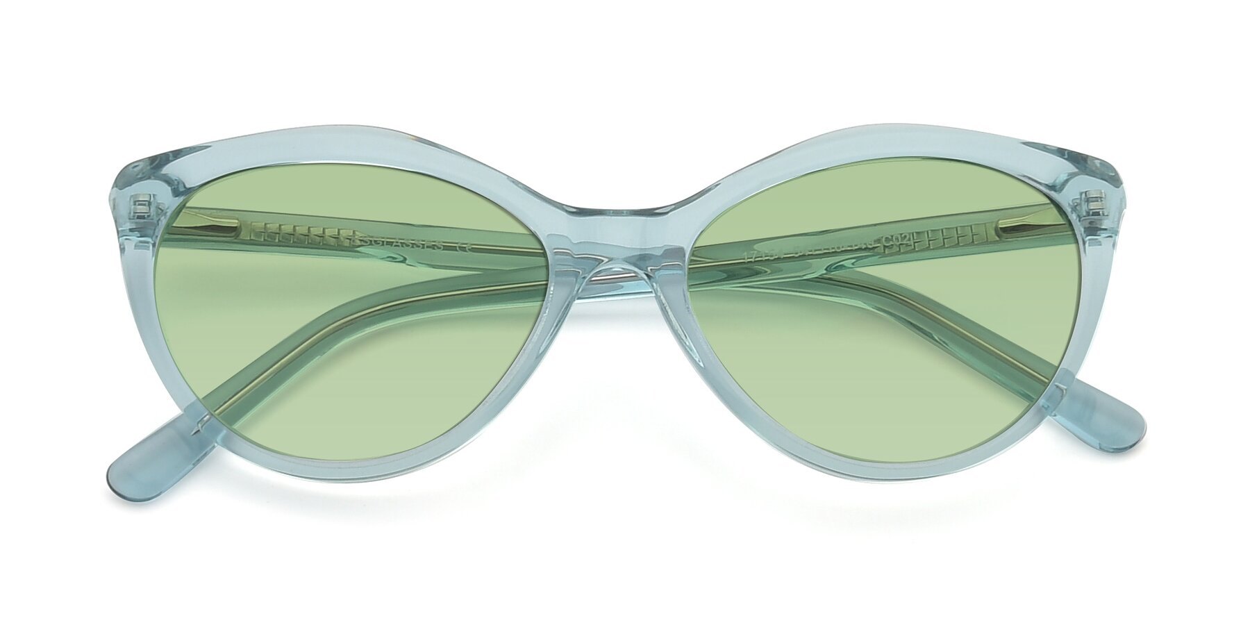 Folded Front of 17154 in Transparent Green with Medium Green Tinted Lenses