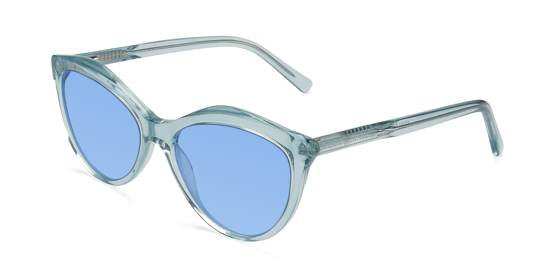 Angle of 17154 in Transparent Green with Medium Blue Tinted Lenses