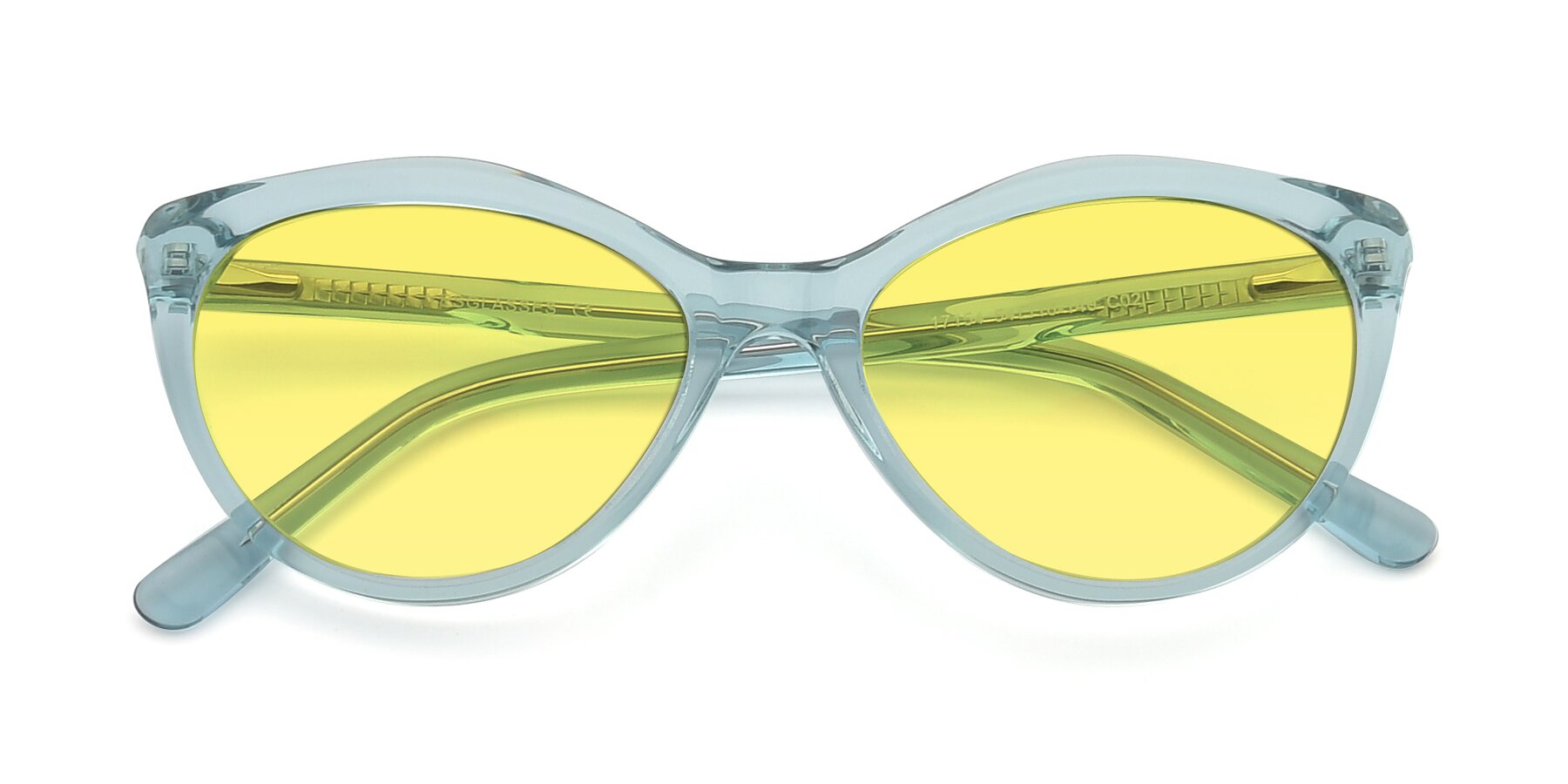Folded Front of 17154 in Transparent Green with Medium Yellow Tinted Lenses
