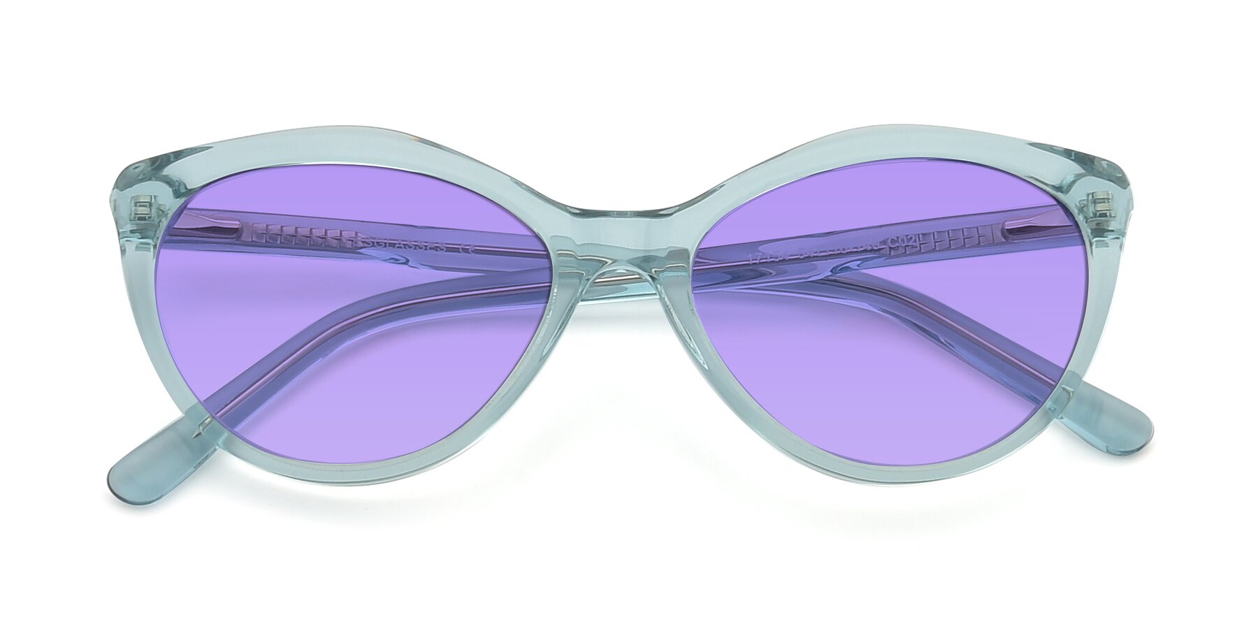 Folded Front of 17154 in Transparent Green with Medium Purple Tinted Lenses