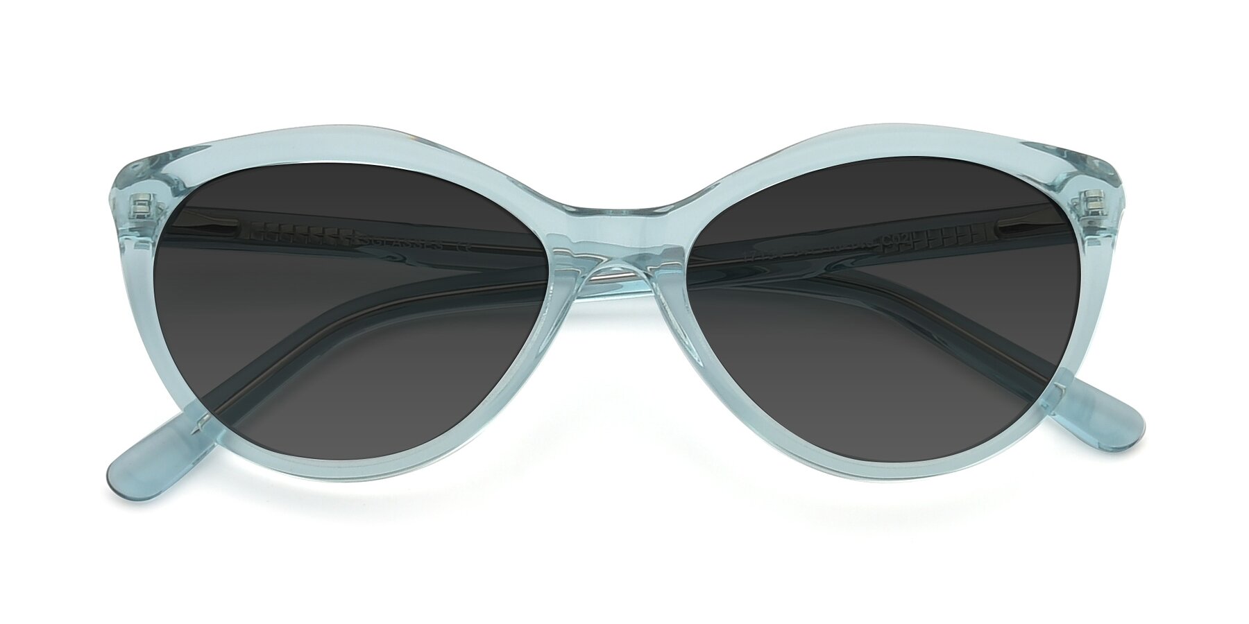 Folded Front of 17154 in Transparent Green with Gray Tinted Lenses