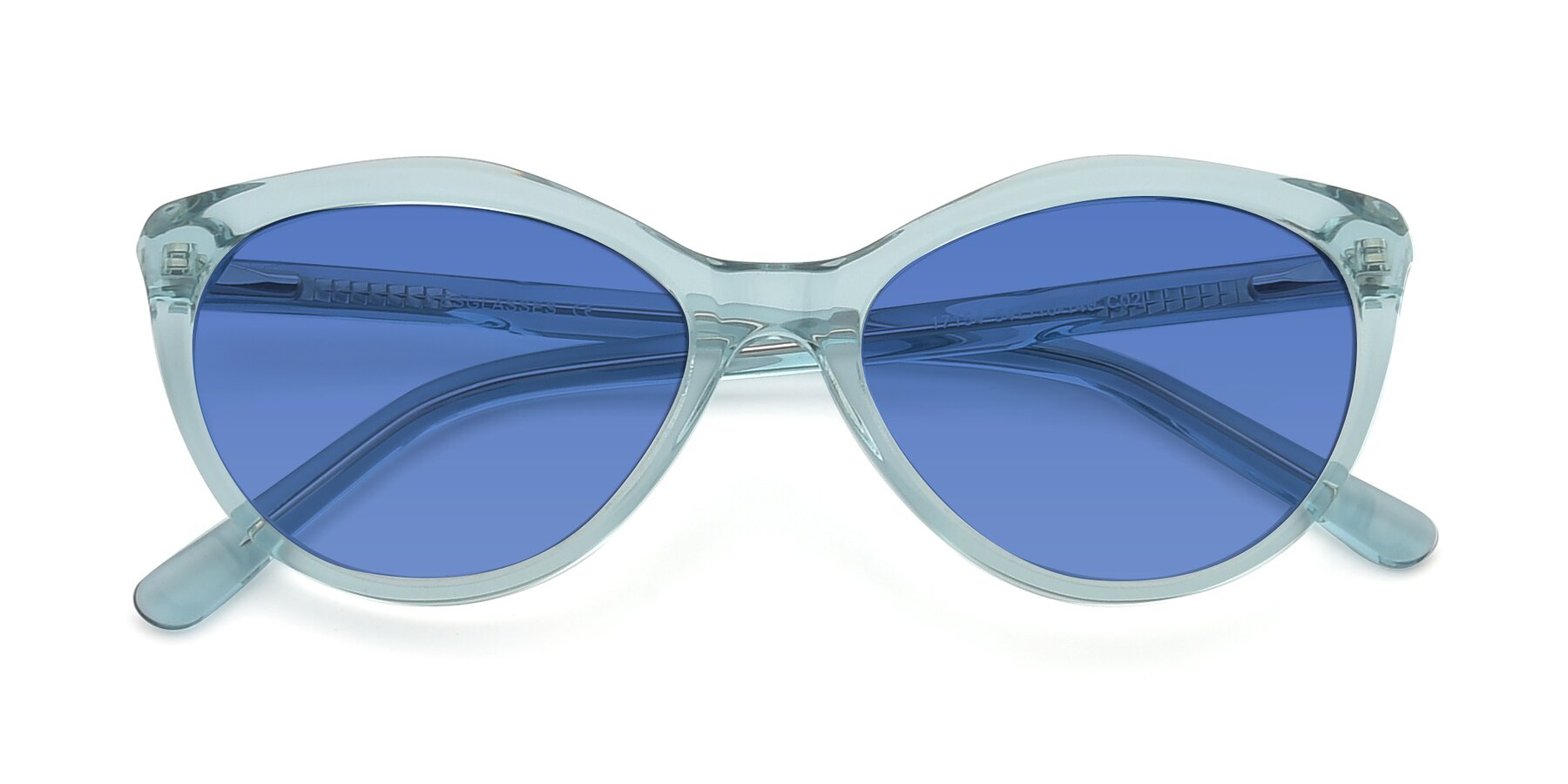 Folded Front of 17154 in Transparent Green with Blue Tinted Lenses
