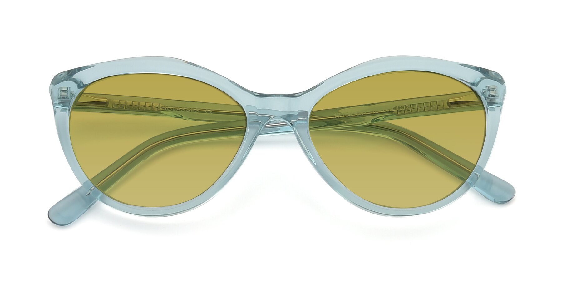 Folded Front of 17154 in Transparent Green with Champagne Tinted Lenses