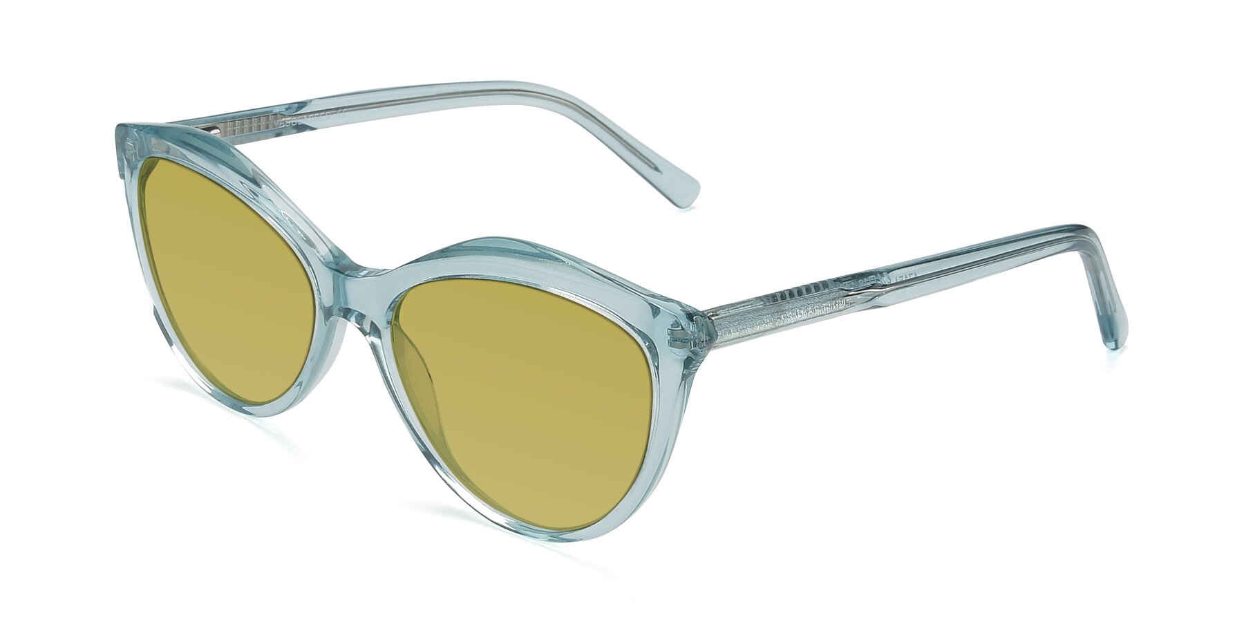 Angle of 17154 in Transparent Green with Champagne Tinted Lenses