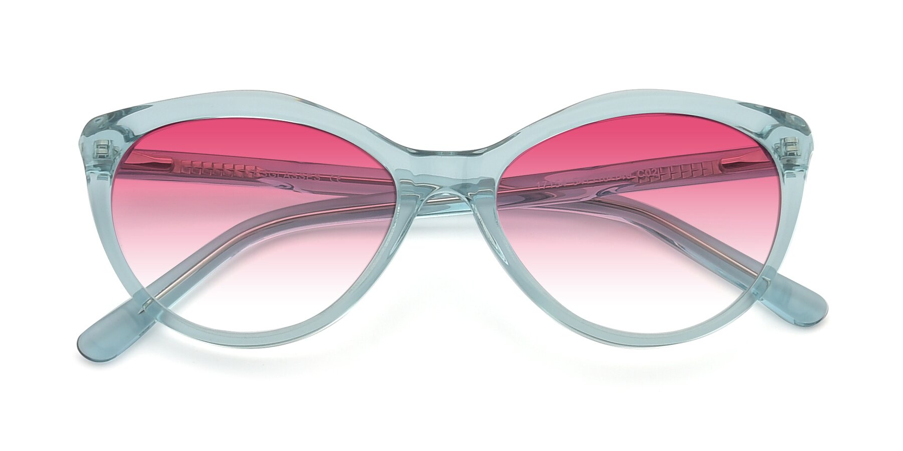 Folded Front of 17154 in Transparent Green with Pink Gradient Lenses