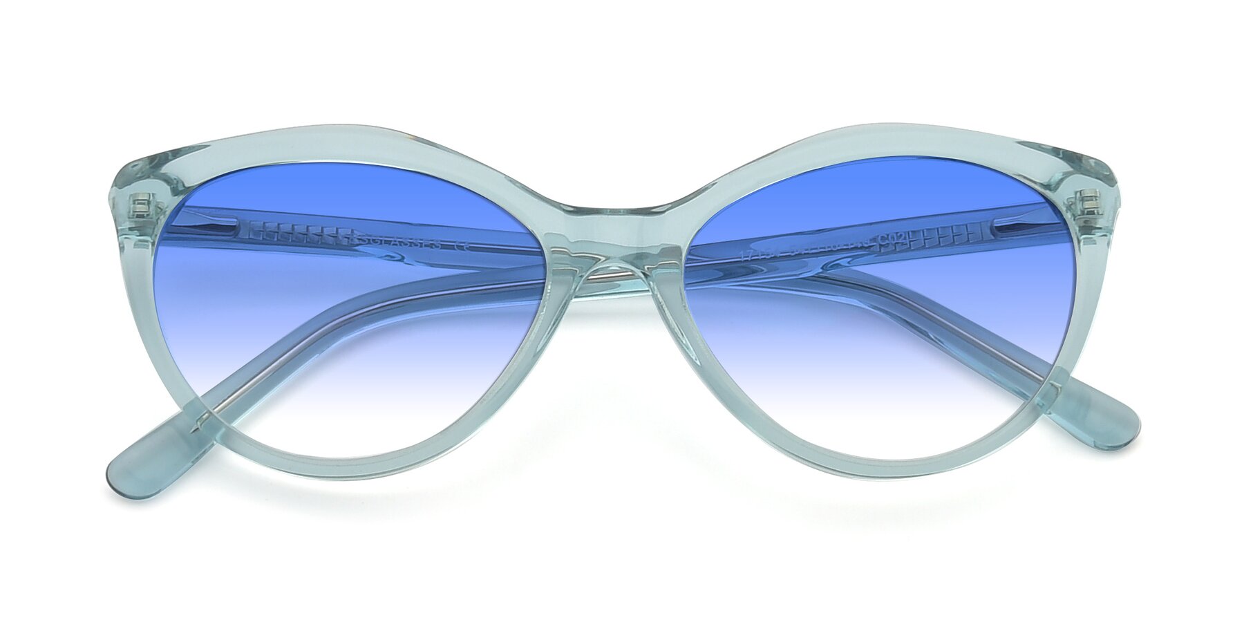 Folded Front of 17154 in Transparent Green with Blue Gradient Lenses