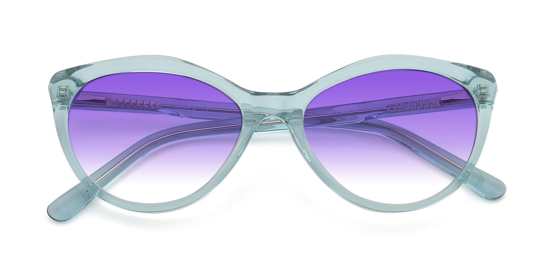 Folded Front of 17154 in Transparent Green with Purple Gradient Lenses