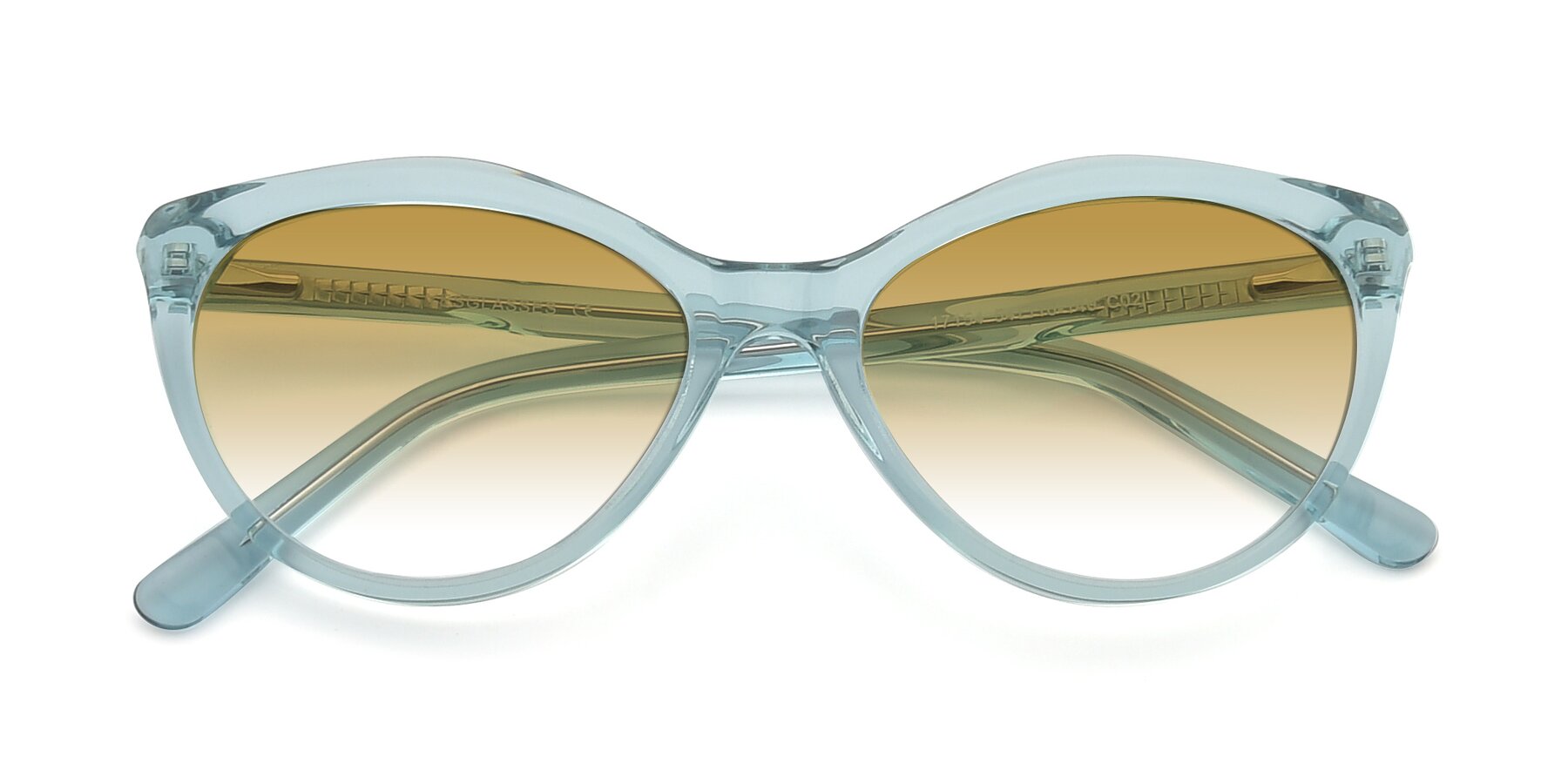 Folded Front of 17154 in Transparent Green with Champagne Gradient Lenses