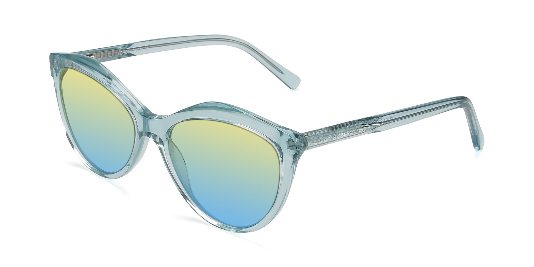 Angle of 17154 in Transparent Green with Yellow / Blue Gradient Lenses