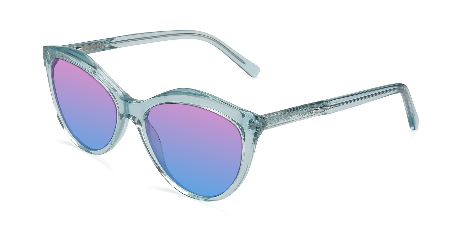 Angle of 17154 in Transparent Green with Pink / Blue Gradient Lenses