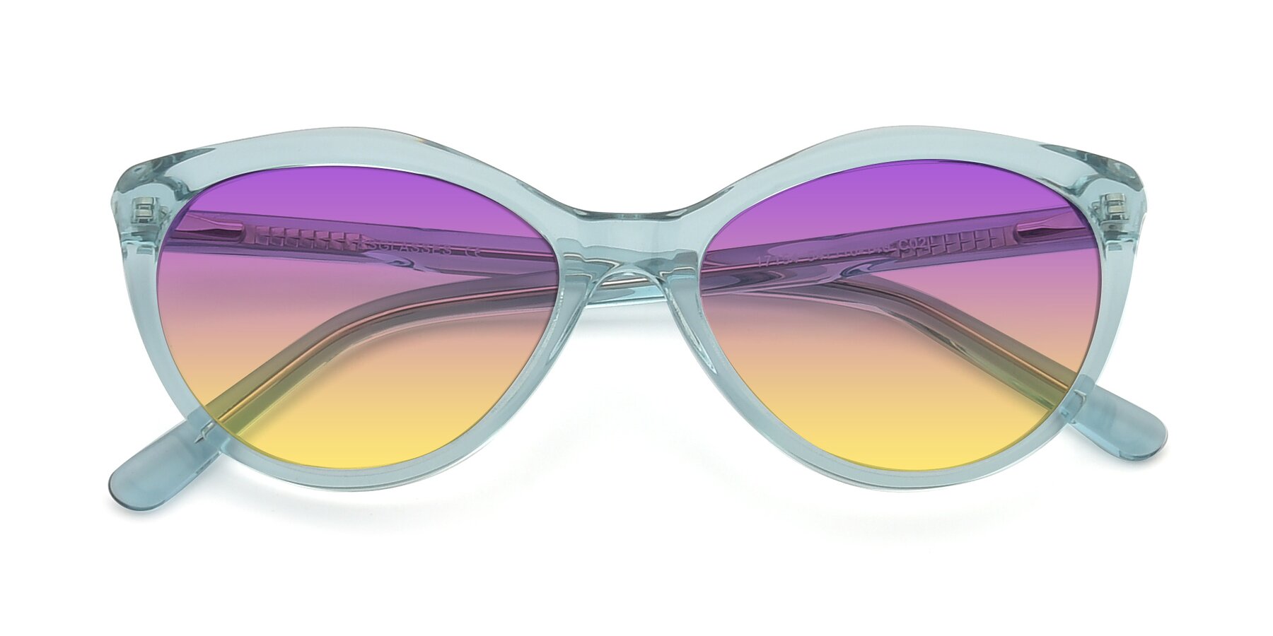 Folded Front of 17154 in Transparent Green with Purple / Yellow Gradient Lenses