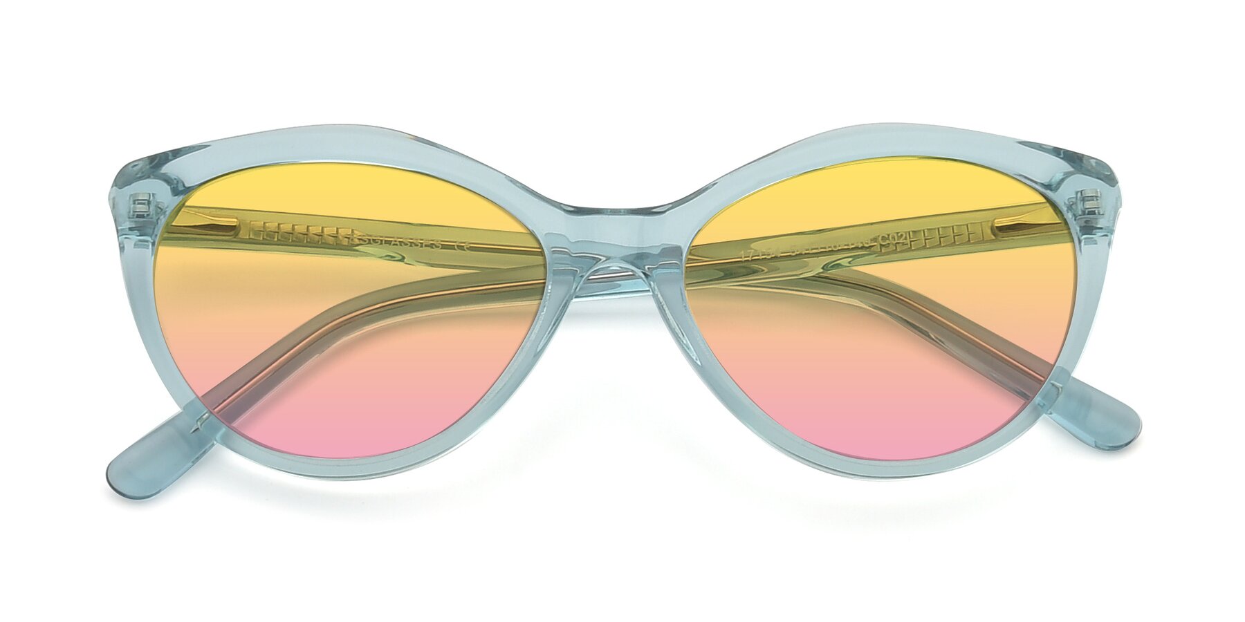 Folded Front of 17154 in Transparent Green with Yellow / Pink Gradient Lenses