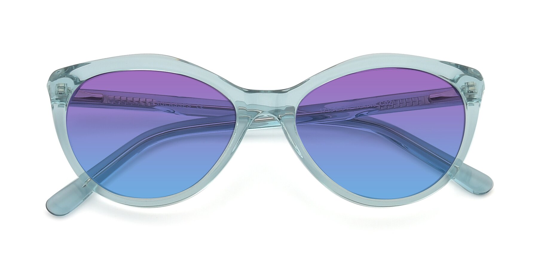 Folded Front of 17154 in Transparent Green with Purple / Blue Gradient Lenses