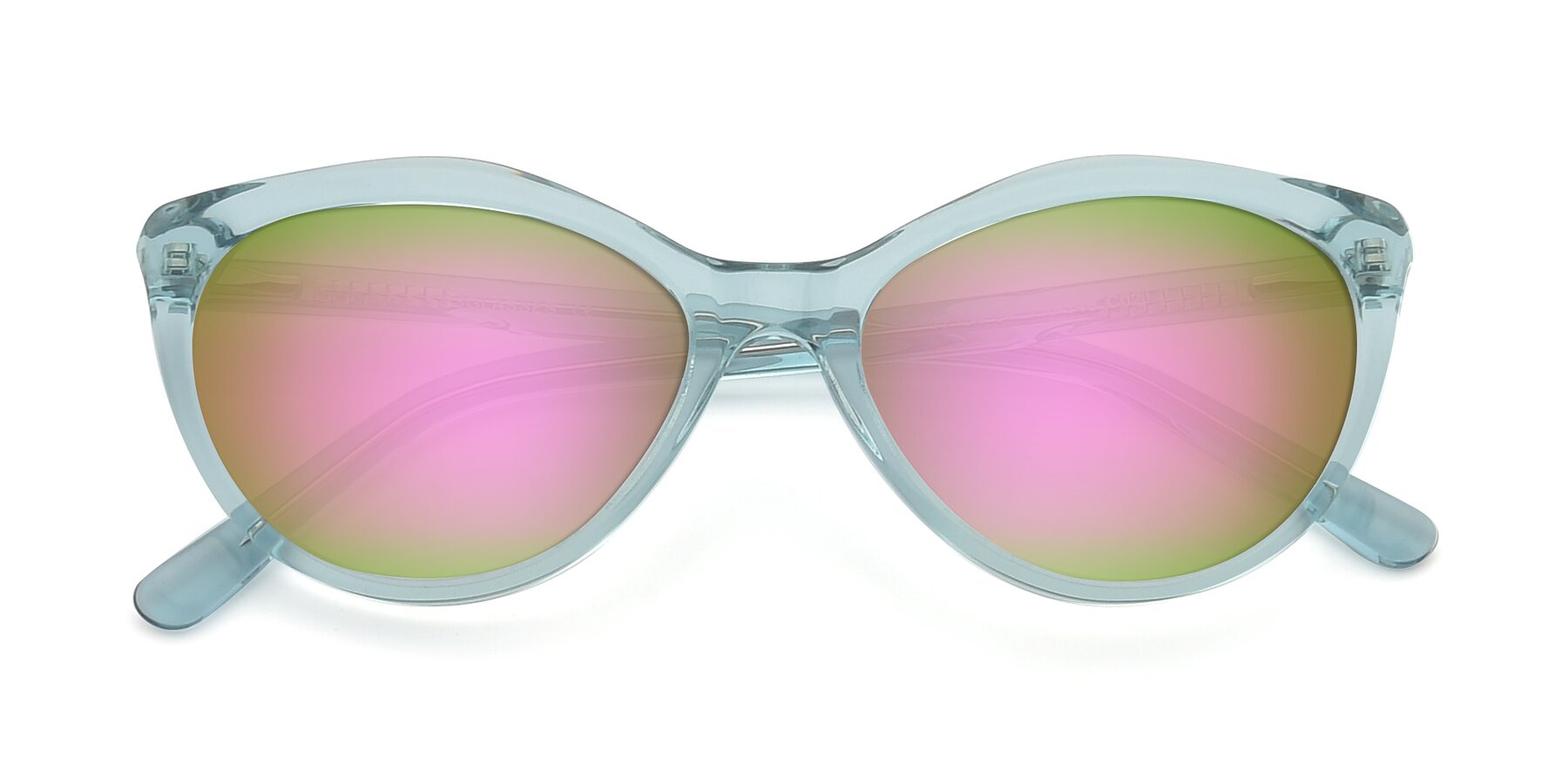Folded Front of 17154 in Transparent Green with Pink Mirrored Lenses