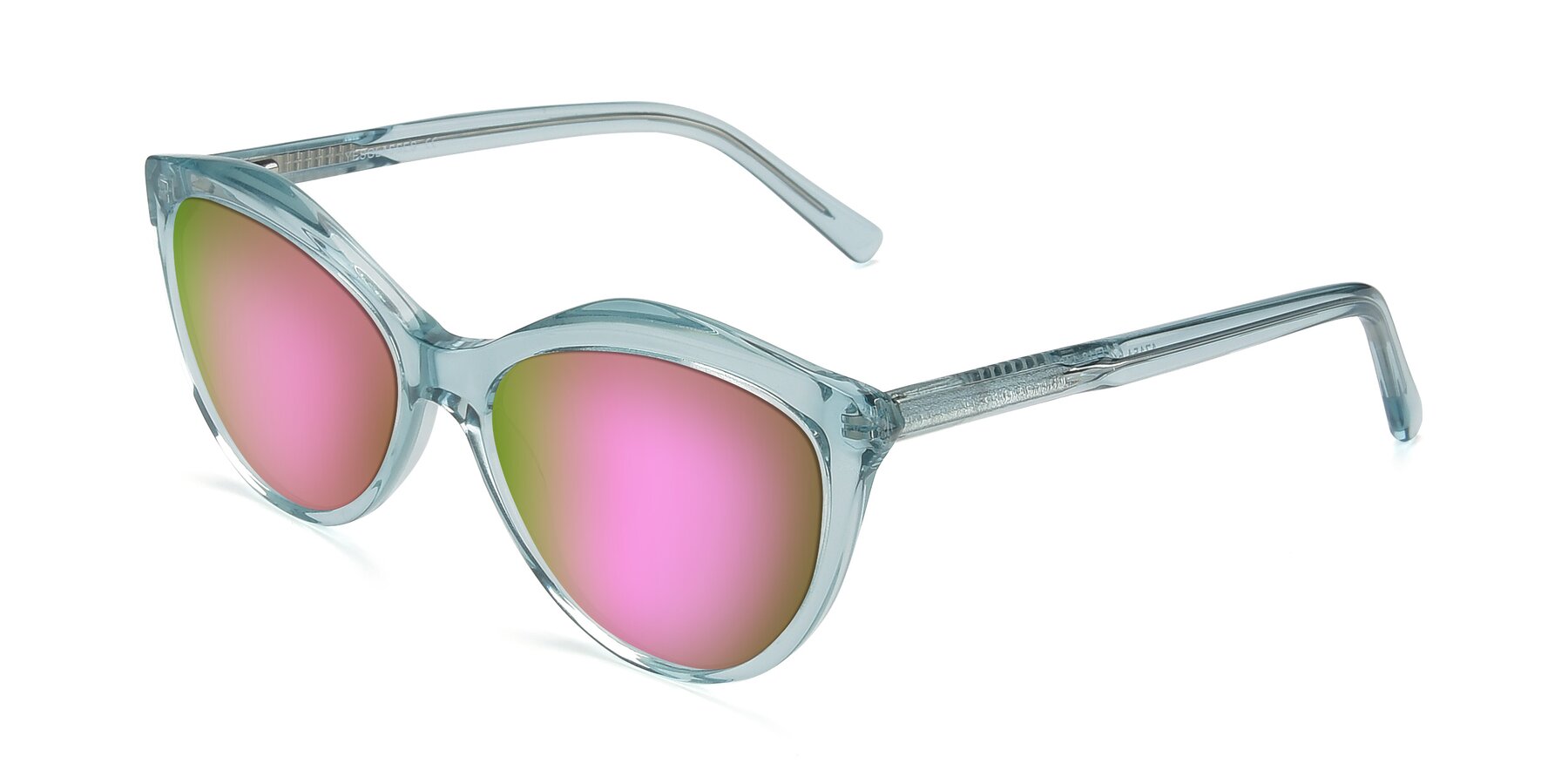Angle of 17154 in Transparent Green with Pink Mirrored Lenses