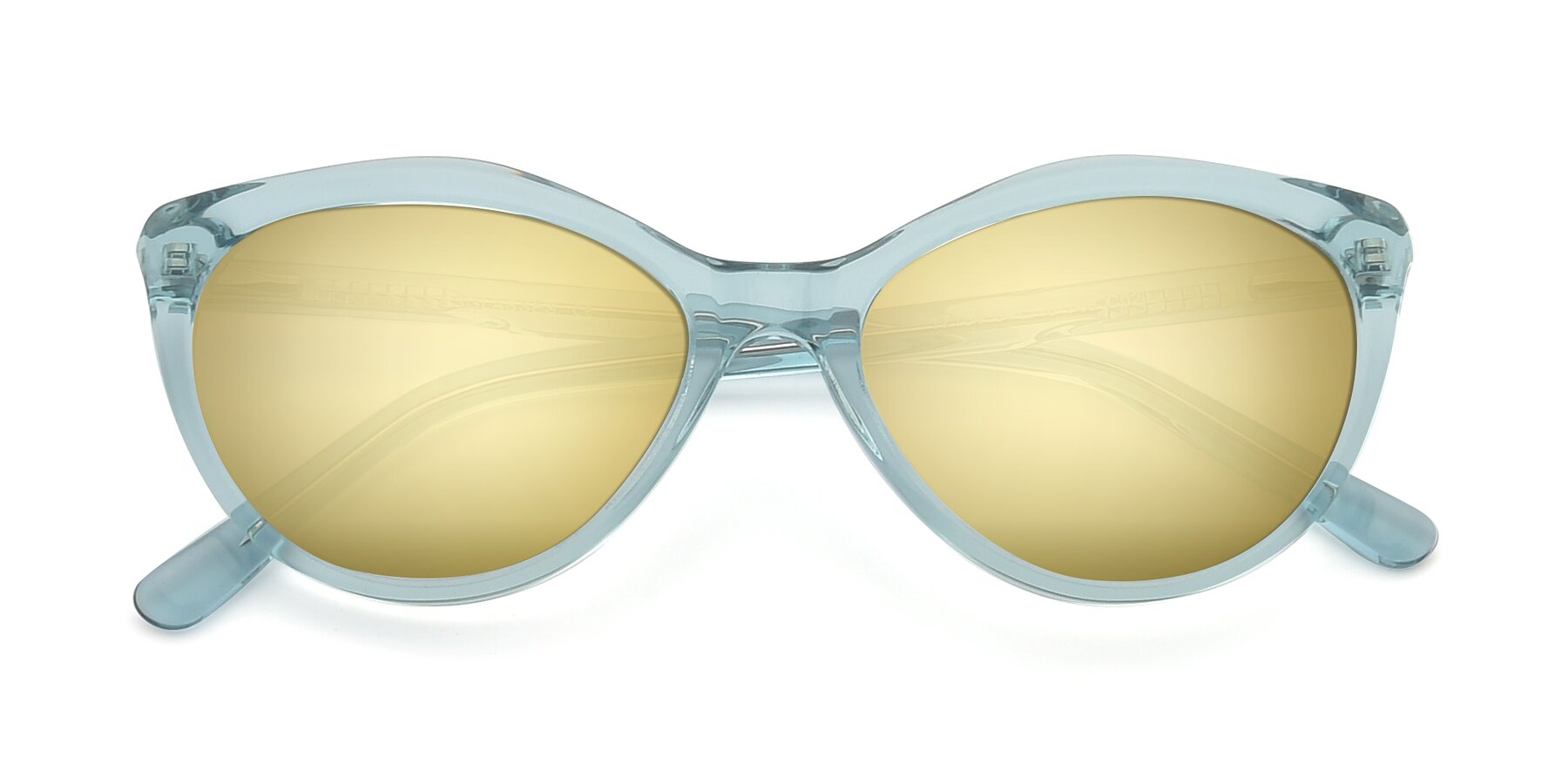 Folded Front of 17154 in Transparent Green with Gold Mirrored Lenses